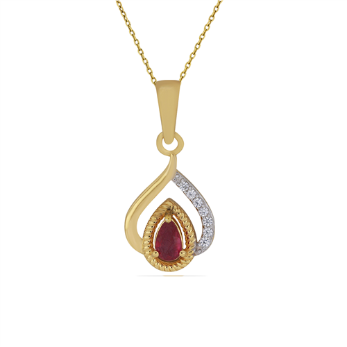 BUY RUBY GLASS FILLED GEMSTONE PENDANT IN 925 SILVER 